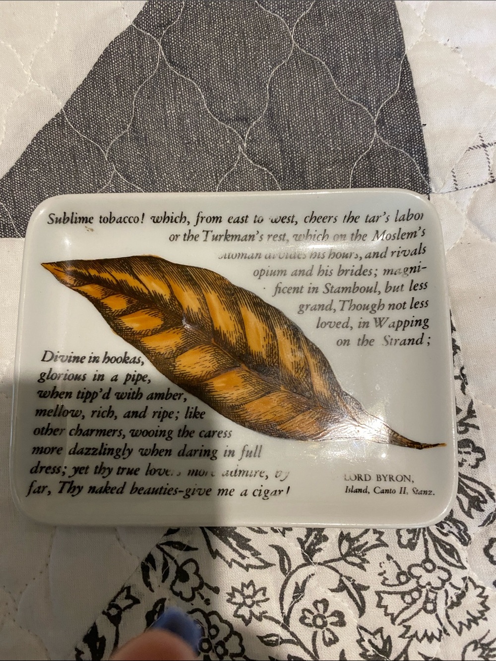This item is a rare Fornasetti Tobacco Lord Byron trinket dish or ashtray.
